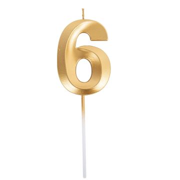 Candle Number - Gold - 6 (7cm)