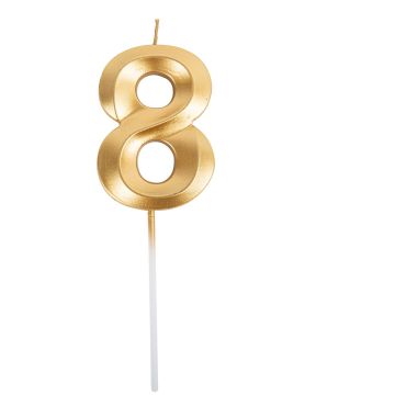 Candle Number - Gold - 8 (7cm)