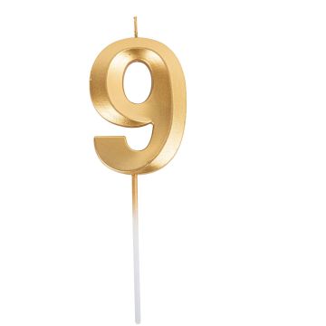 Candle Number - Gold - 9 (7cm)