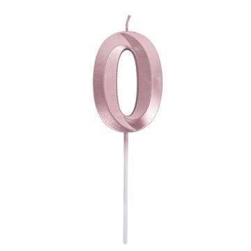Bougie Chiffre 0 Rose gold (7cm)