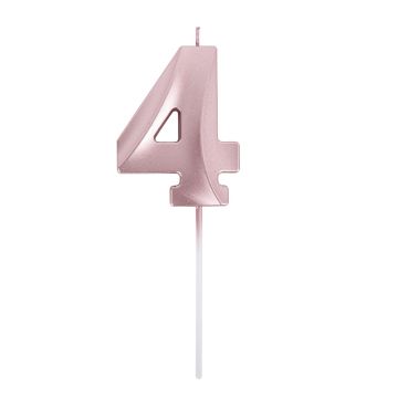 Bougie Chiffre 4 Rose gold (7cm)