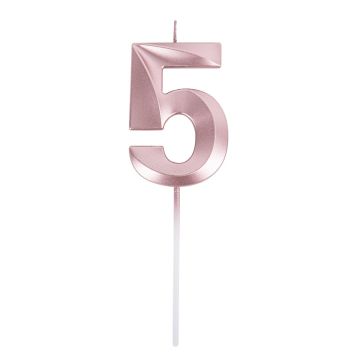 Bougie Chiffre 5 Rose gold (7cm)