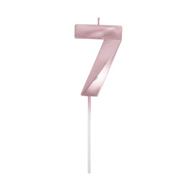 Candle Number 7 Rose gold (7cm)