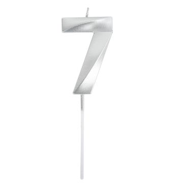 Candle Number - Silver - 7 (7cm)