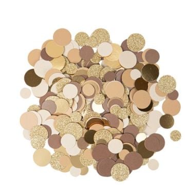 Confettis Ronds Camel, Or et Paillettes
