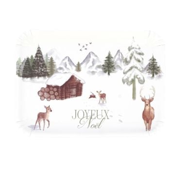 Plateaux en carton - "Joyeux Noël" Neige Eternelle