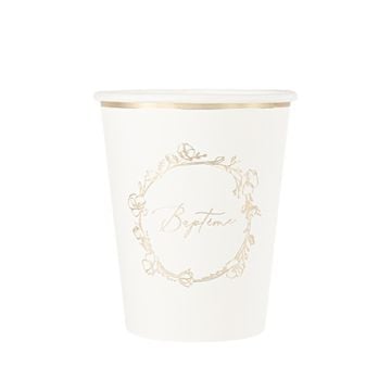 Becher Taufe - Blaetter vergoldet