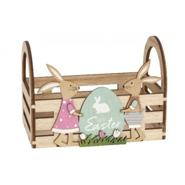 Wooden Easter basket - Happy Easter