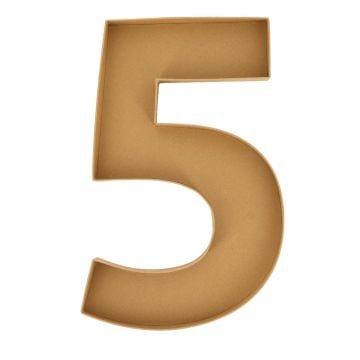 Plateau en carton - Chiffre "5" 40cm