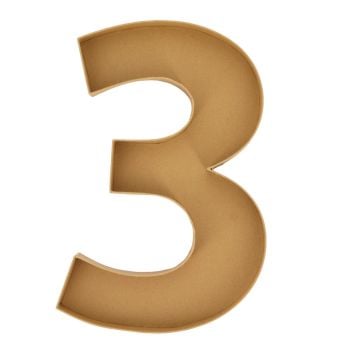 Plateau en carton - Chiffre "3" 40cm
