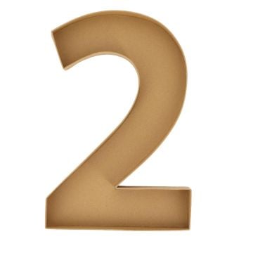 Plateau en carton - Chiffre "2" 40cm