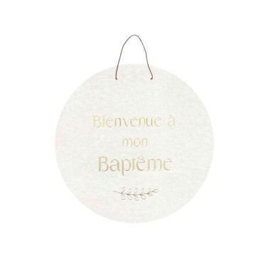 Pancarte "Bienvenue à mon Baptême"