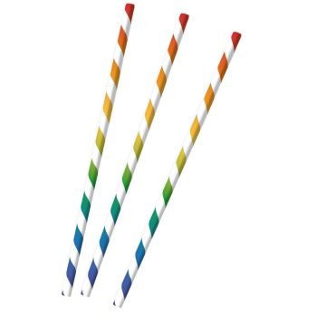 Pailles en papier - Multicolore (12pcs)