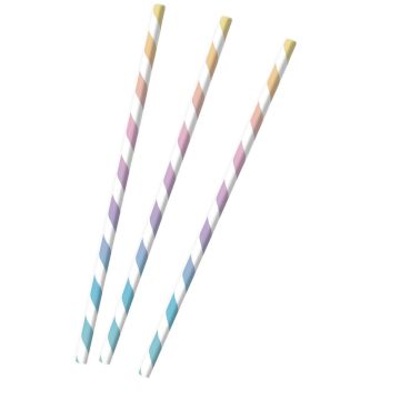 Paper straws - Multicolor Pastel (12pcs)