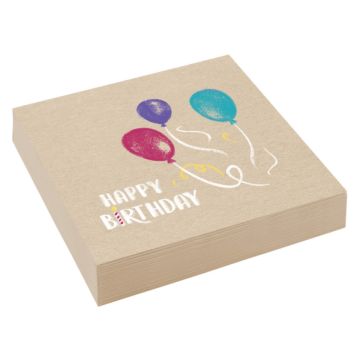 Serviettes Happy Birthday Kraft (20pcs)