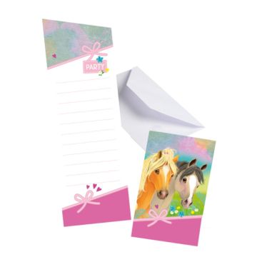 Einladungen & Umschläge - Pony (8St.)
