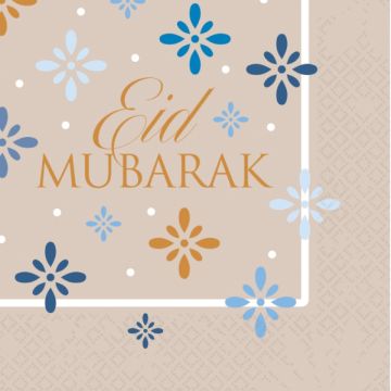 Serviettes Eid Mubarak Beige (16pcs)
