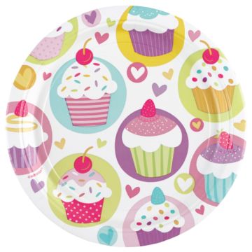 Plates - Cupcakes 23cm (8pcs)
