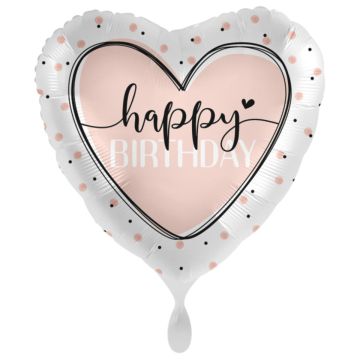 Alu Balloon - Heart - Happy Birthday