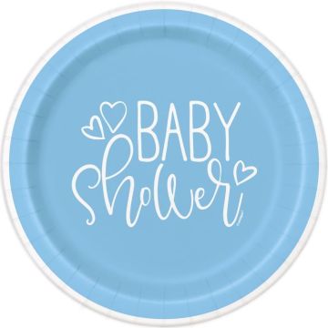 Baby Shower Plates Blue 23cm (8 pcs)