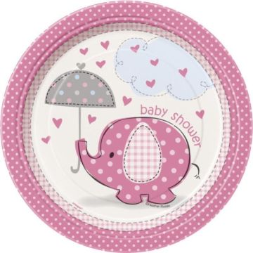 Plates Elephant Pink 18cm (8 pcs)