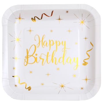 Happy Birthday Gold Plate (10 pcs)