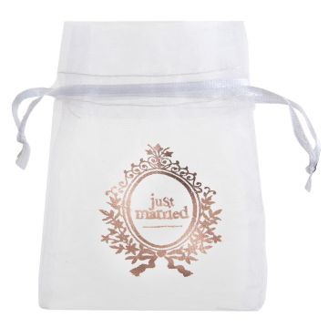Just Married" pouches Rosegold (6 pieces)