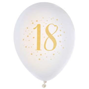 Luftballons "18" Gold (8 stk)