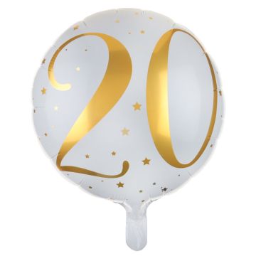 20 Jahre Ballon Weiß - 35cm
