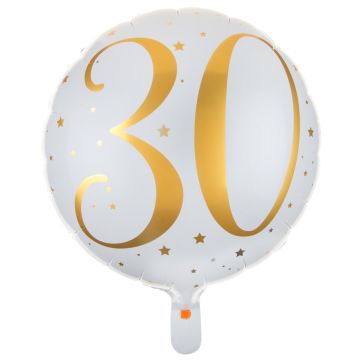 30 Jahre Ballon Weiß - 35cm