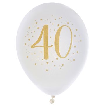Luftballons "40" Gold (8 stk)