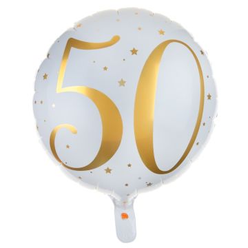 Ballon 50 Ans Blanc - 35cm