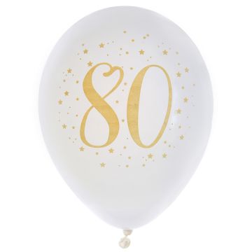 Luftballons "80" Gold (8 stk)