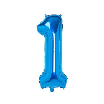 Balloon Chiffre Alu 80cm Blue - 1