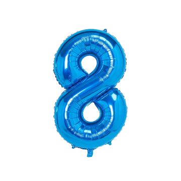 Folienballon Blau Zahl 8 - 40cm
