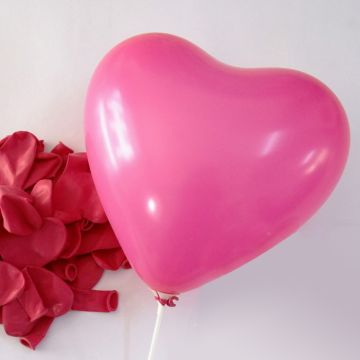 Ballons en coeur - Rose (25 pcs)