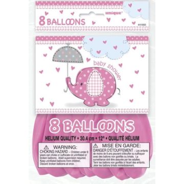 Ballons Eléphant Rose (8 pcs)