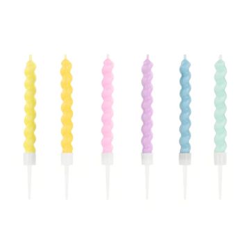 Multicolor Twisted Candles (6pcs)