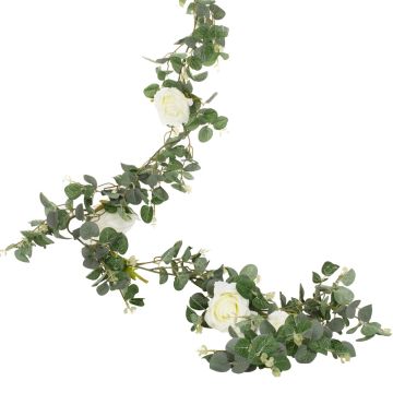 Guirlande d'eucalyptus avec roses (2m)