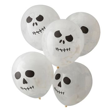Skull and crossbones balloons (5pcs)