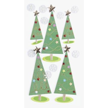 3D Aufkleber - Weihnachtsbaum (5St.)