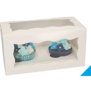 Boxes with 2 Cupcakes - White