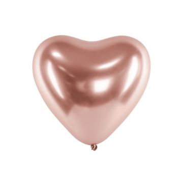 Ballons Coeur Rosegold Nacré 30cm