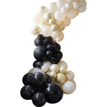 Balloon Arch - Black, Nude and Gold (75pcs)
