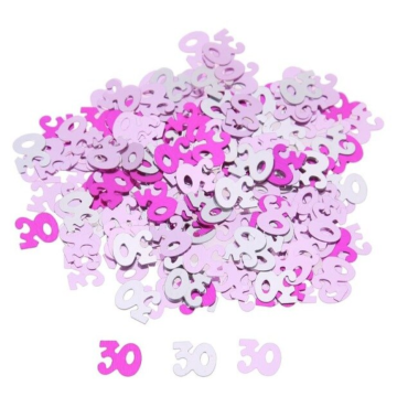 Konfettis Alter "30" - Rosa Serie (100 St.)