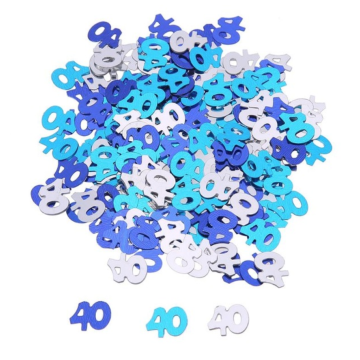 Konfetti Alter "40" - Blaue Serie