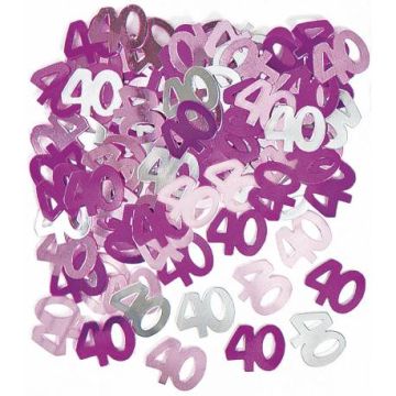 Konfettis Alter "40" - Rosa Serie (100 St.)