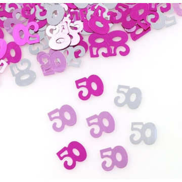 Confettis Age "50" - Série Rose (100 pcs)