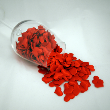 Confettis Coeurs en tissu - Rouge (50 pièces)