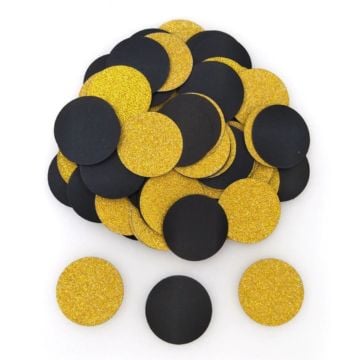 Confettis Rond - Or Noir (100 pcs)